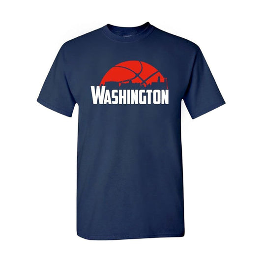 Washington Basketball Team Cityscape Skyline Men's Apparel for Basketball Fans
