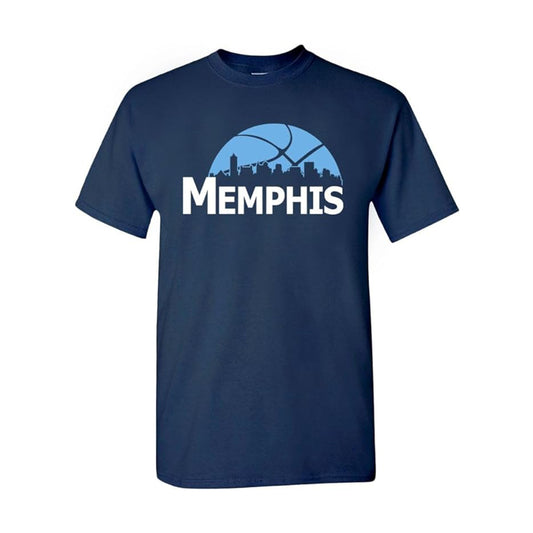 Memphis Basketball Team Cityscape Skyline Men's Apparel for Basketball Fans