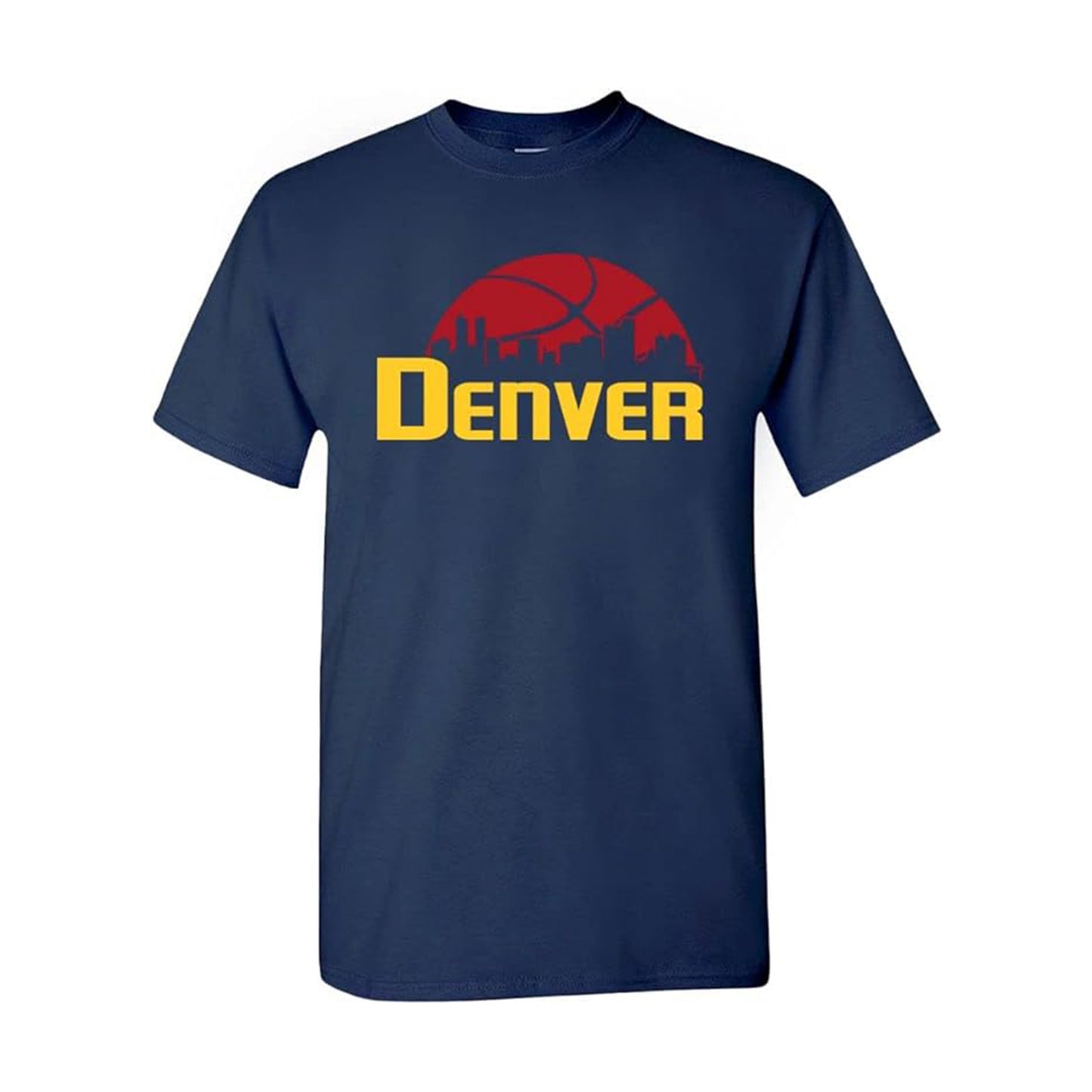 Denver Basketball Team Cityscape Skyline Men's Apparel for Basketball Fans