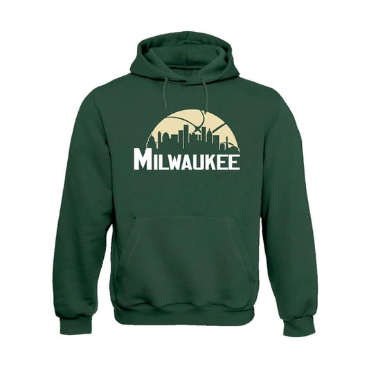 Milwaukee Basketball Team Cityscape Skyline Men's Apparel for Basketball Fans