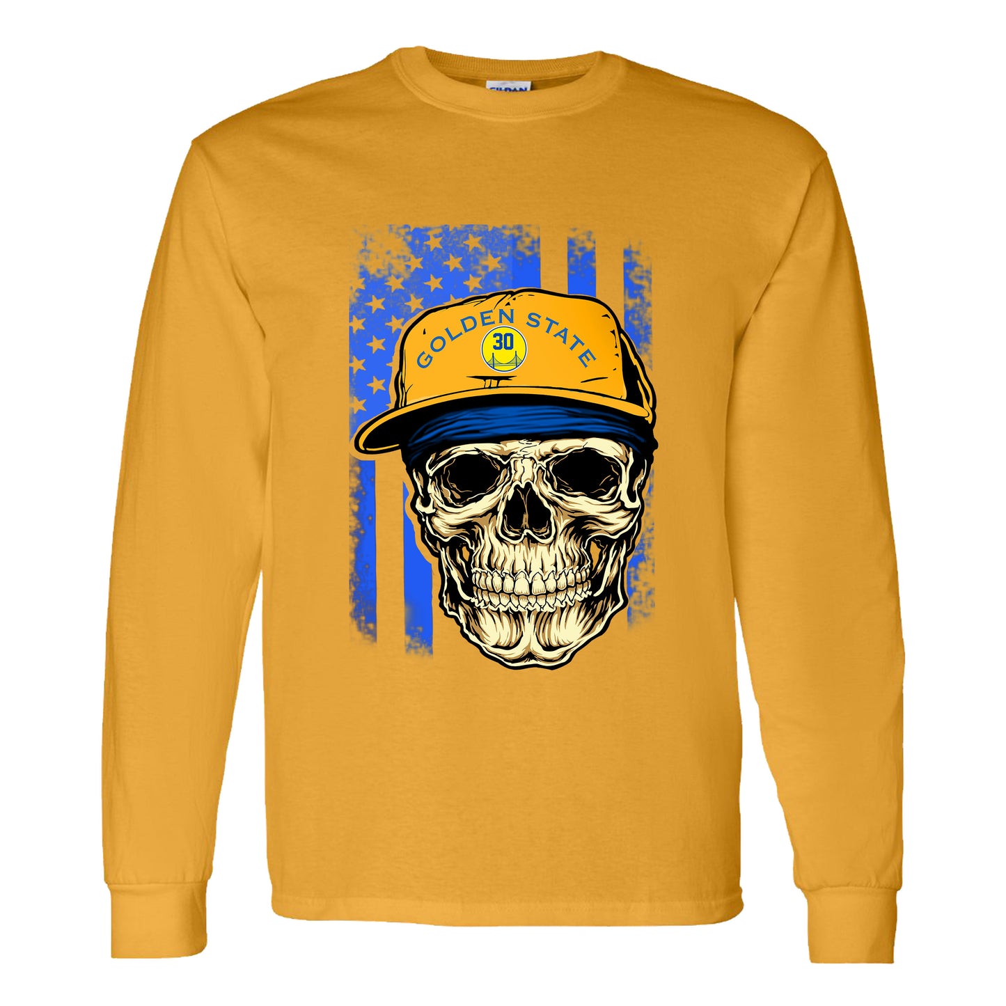 Golden State Basketball Skull With Hat Jersey Tee