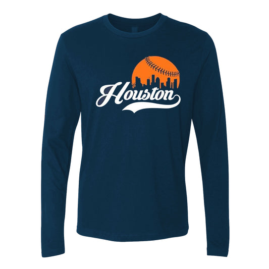 Houston Baseball Team Cityscape Skyline Men's Apparel for Baseball Fans Baseball Fans Gameday Gear