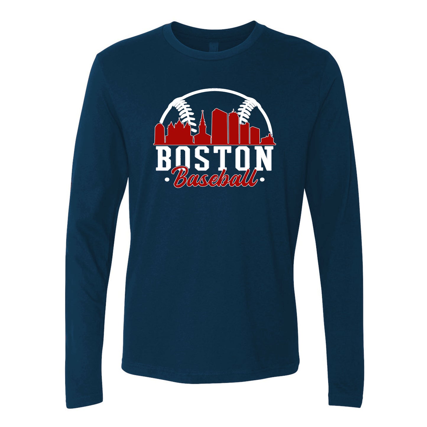 Boston Baseball Gear Cityscape Skyline Men's Apparel for Baseball Fans