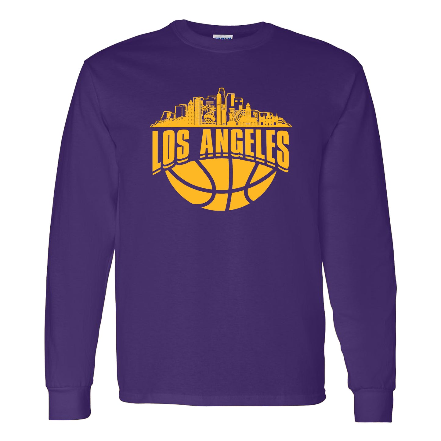 Los Angeles Basketball Jersey Cityscape Skyline Men's Shirt for Basketball Fans