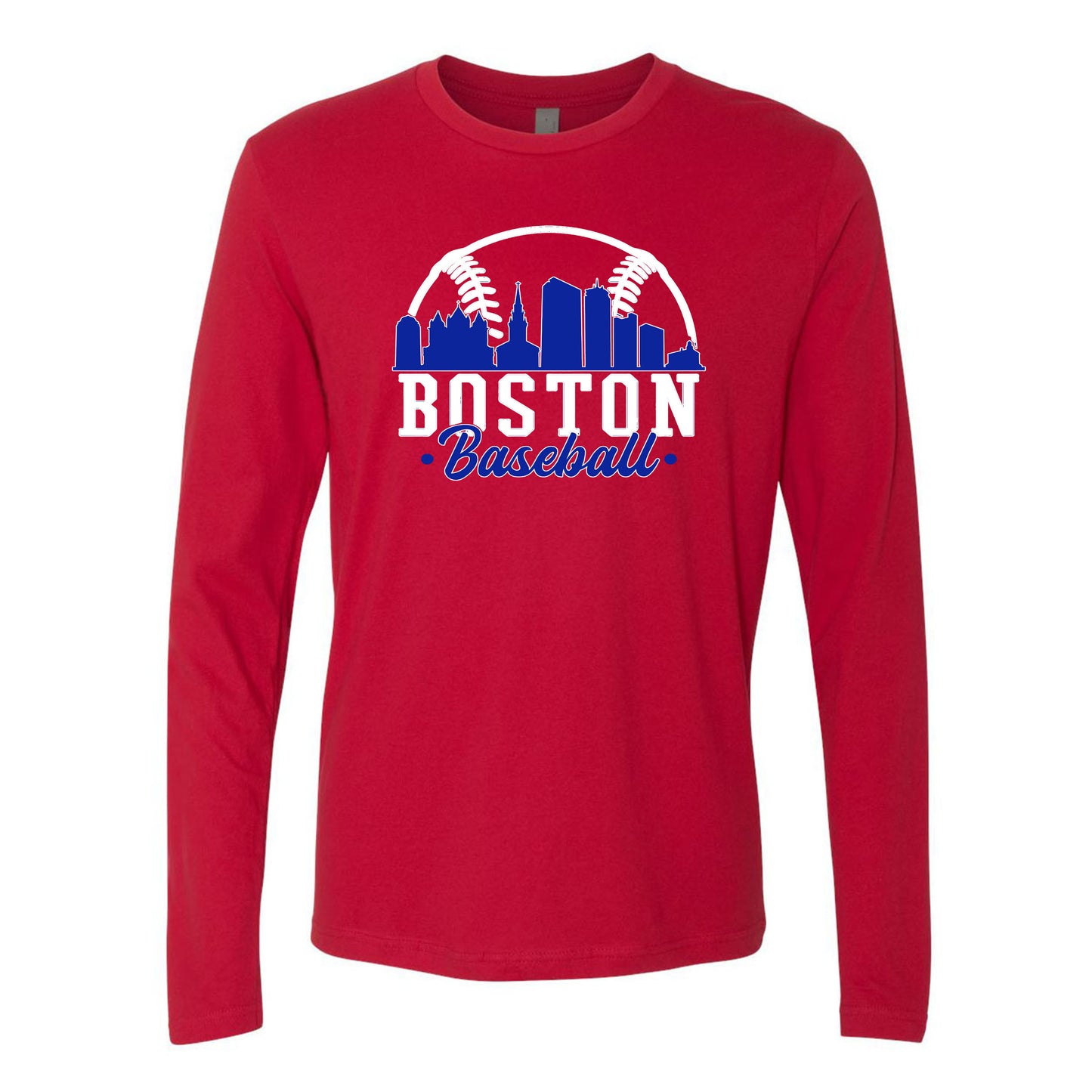 Boston Baseball Gear Cityscape Skyline Men's Apparel for Baseball Fans