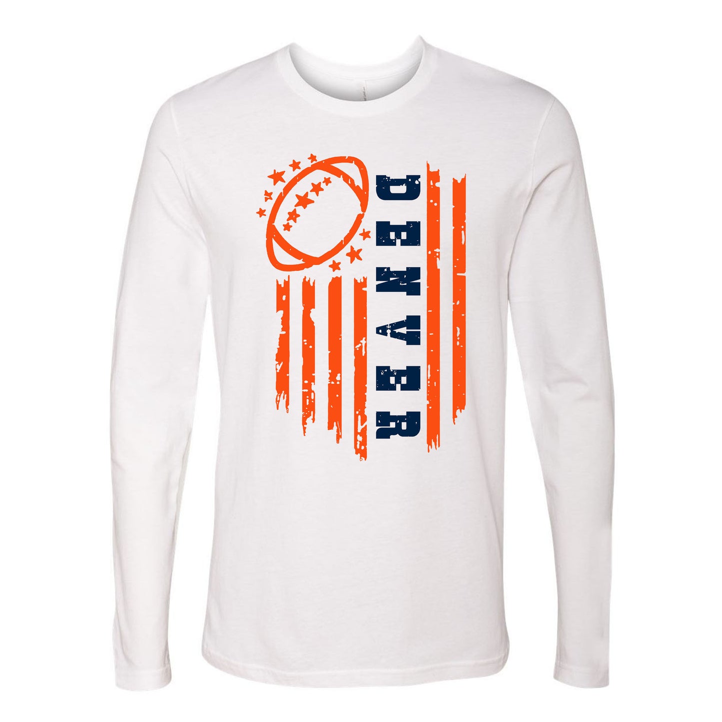 Denver Football Game Day Tee Navy & Orange Flag