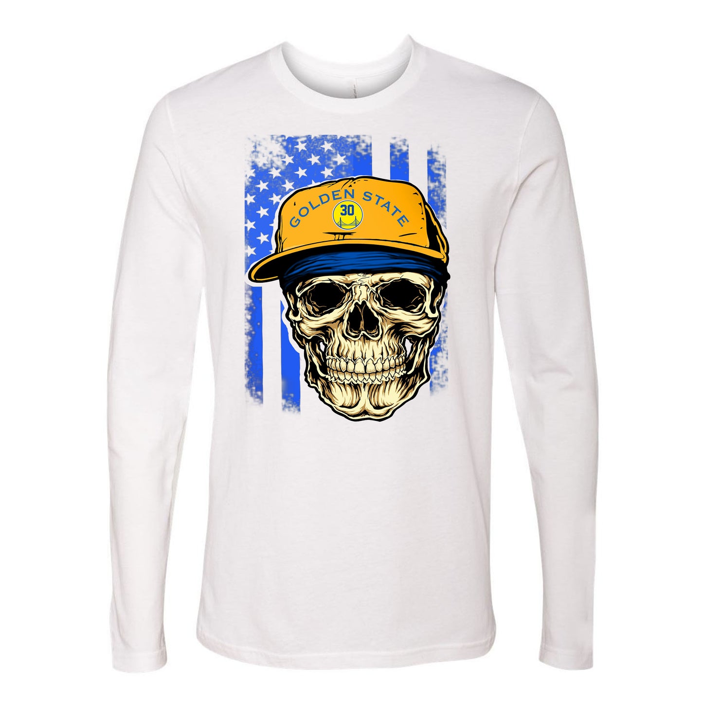 Golden State Basketball Skull With Hat Jersey Tee