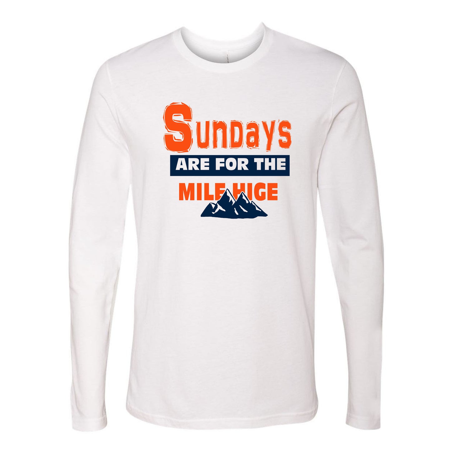 Sundays are For The Mile Hige Denver Football Game Day Tee Navy & Orange