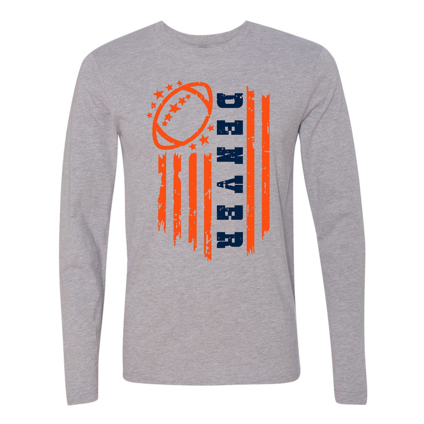 Denver Football Game Day Tee Navy & Orange Flag