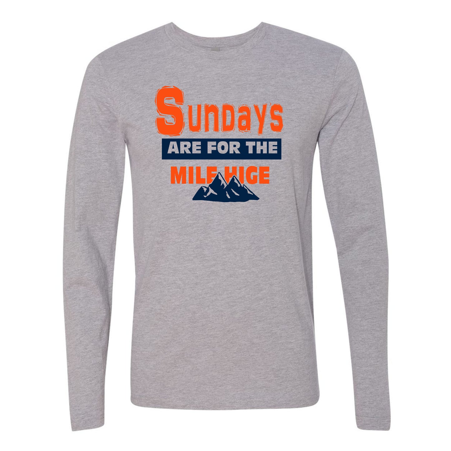 Sundays are For The Mile Hige Denver Football Game Day Tee Navy & Orange