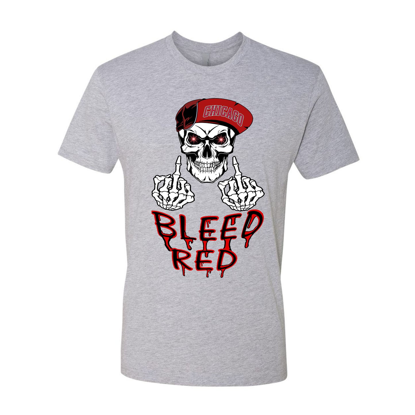 Chicago Basketball Bleed Red Skull With cool Hat