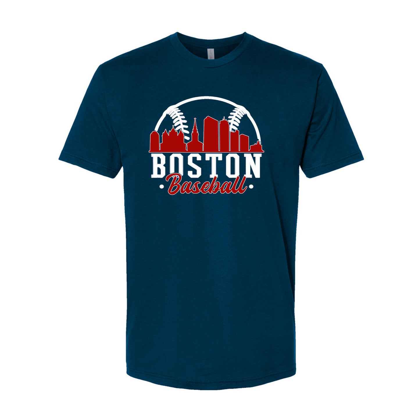 Boston Baseball Gear Cityscape Skyline Men's Apparel for Baseball Fans