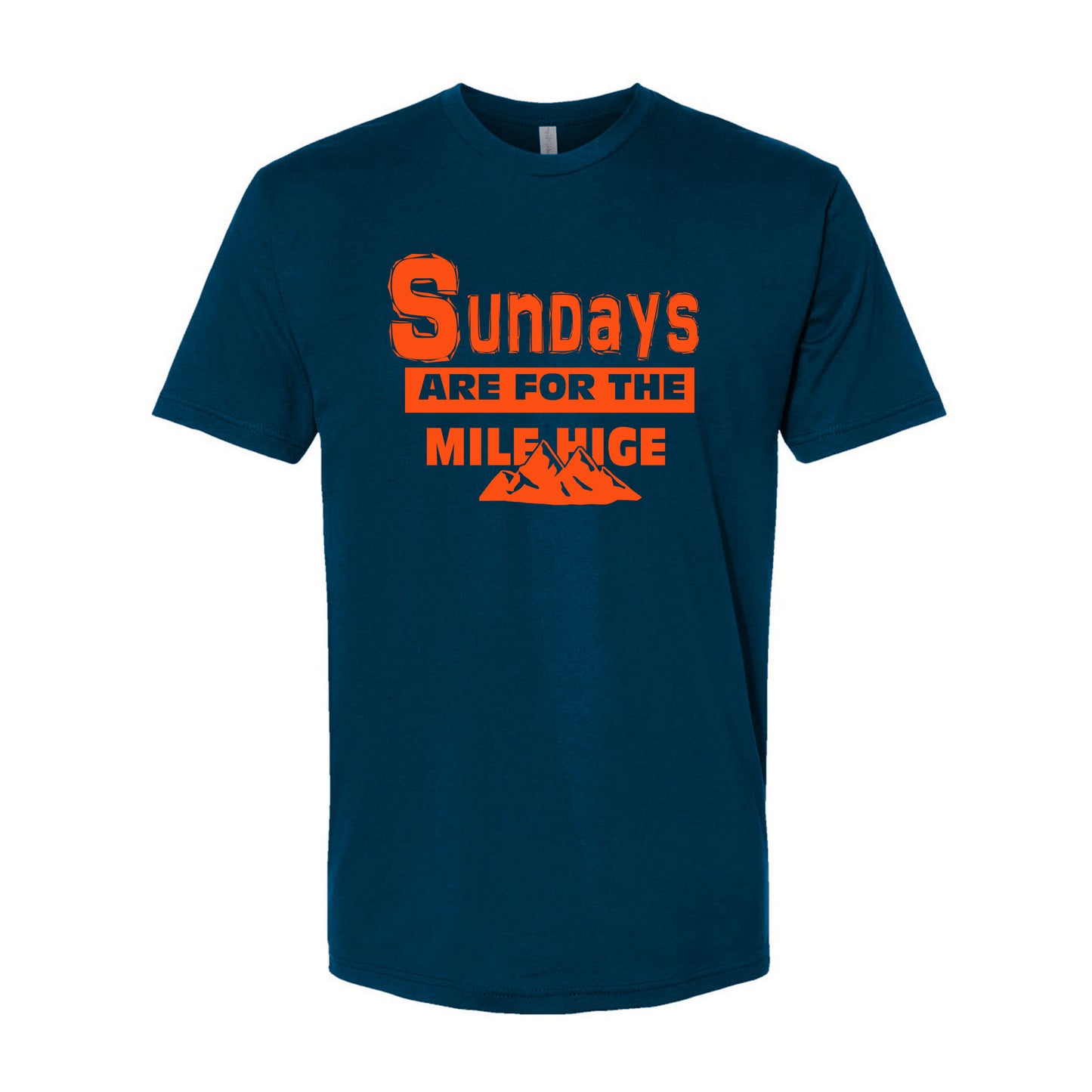 Sundays are For The Mile Hige Denver Football Game Day Tee Navy & Orange