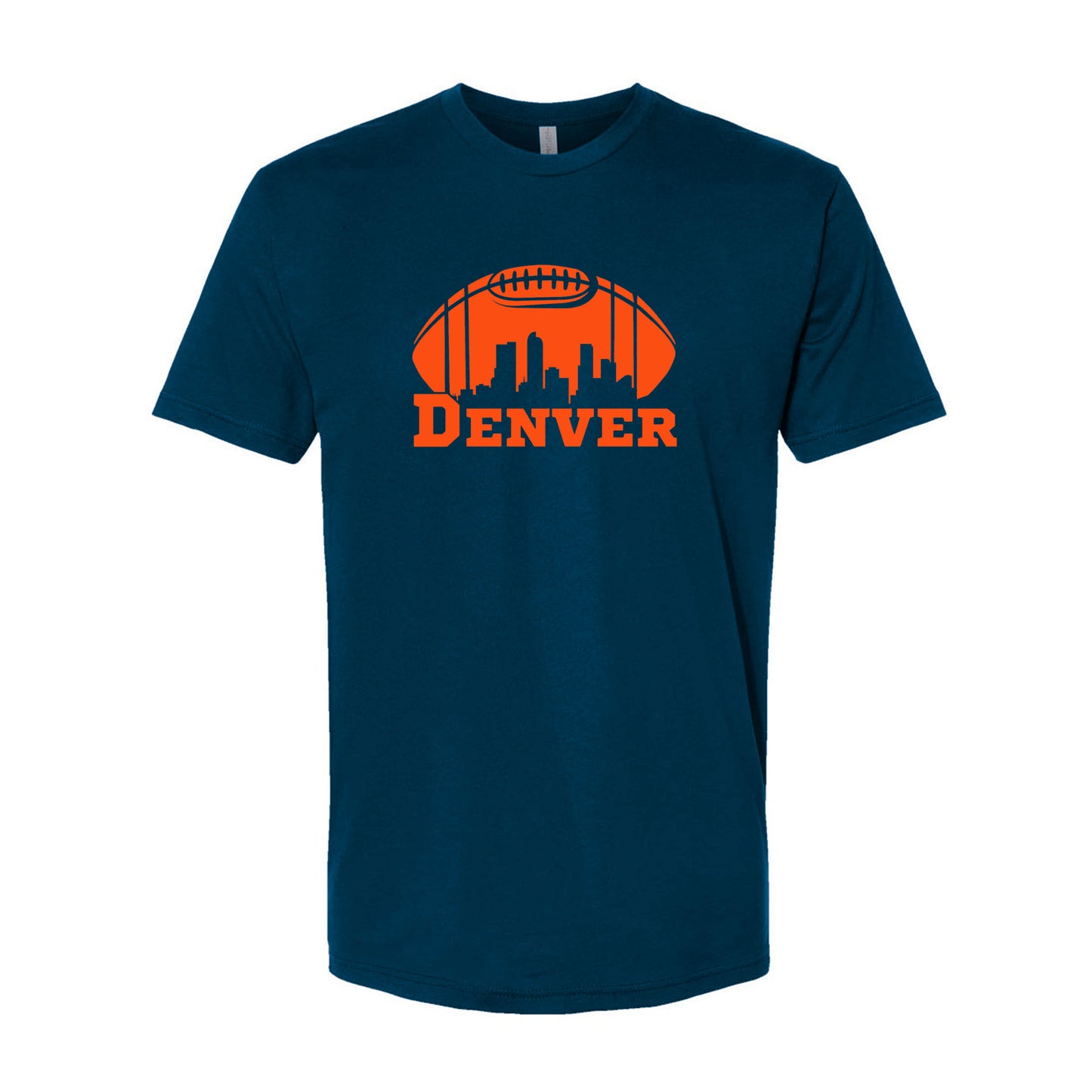 Denver Football Game Day Tee Navy & Orange Skylne