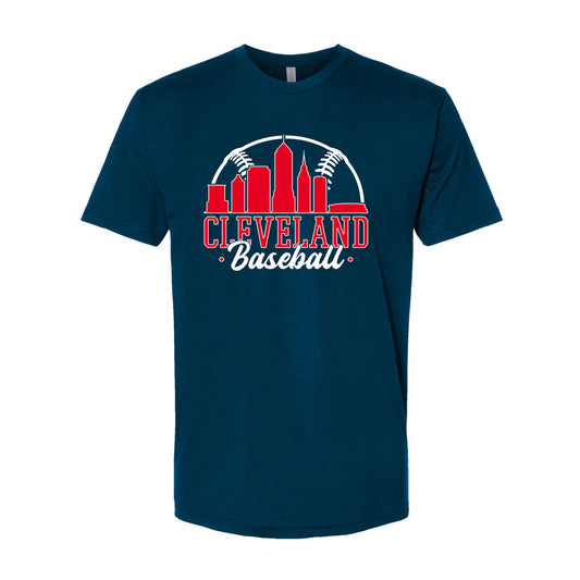 Cleveland Baseball Cityscape Skyline Men's Apparel for Baseball Fans