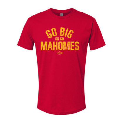 Go Big or go Mahomes" Red Vintage T-shirt For Kansas City Football Fans