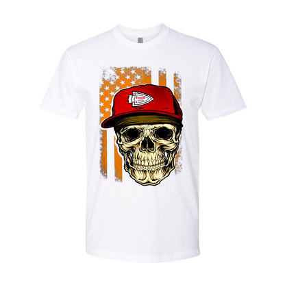 Kansas City Football Fans Red and Gold Team Skull Collection