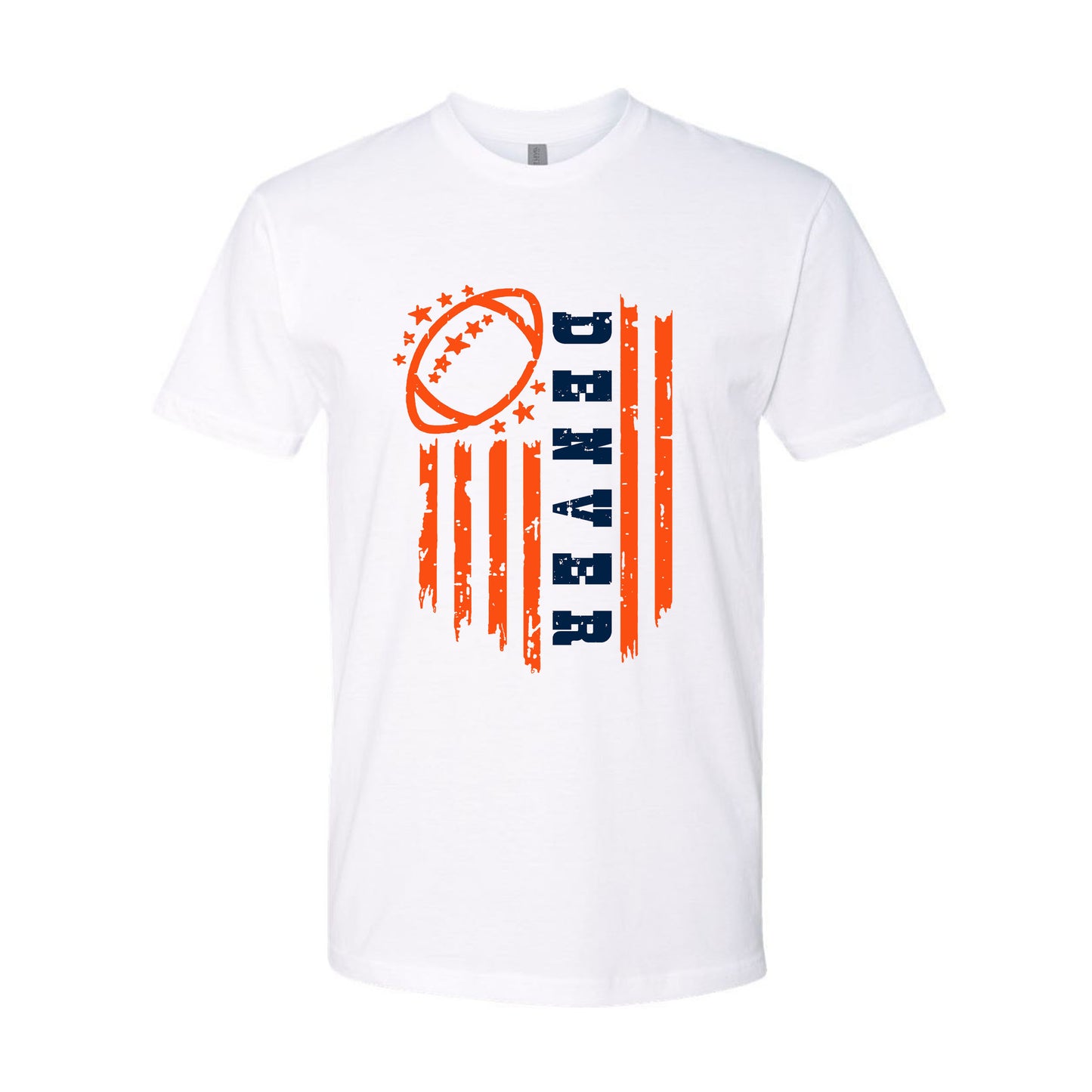 Denver Football Game Day Tee Navy & Orange Flag