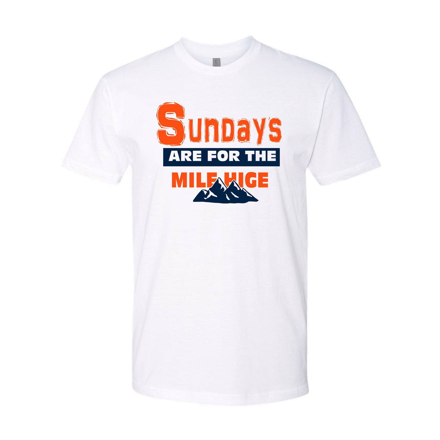 Sundays are For The Mile Hige Denver Football Game Day Tee Navy & Orange