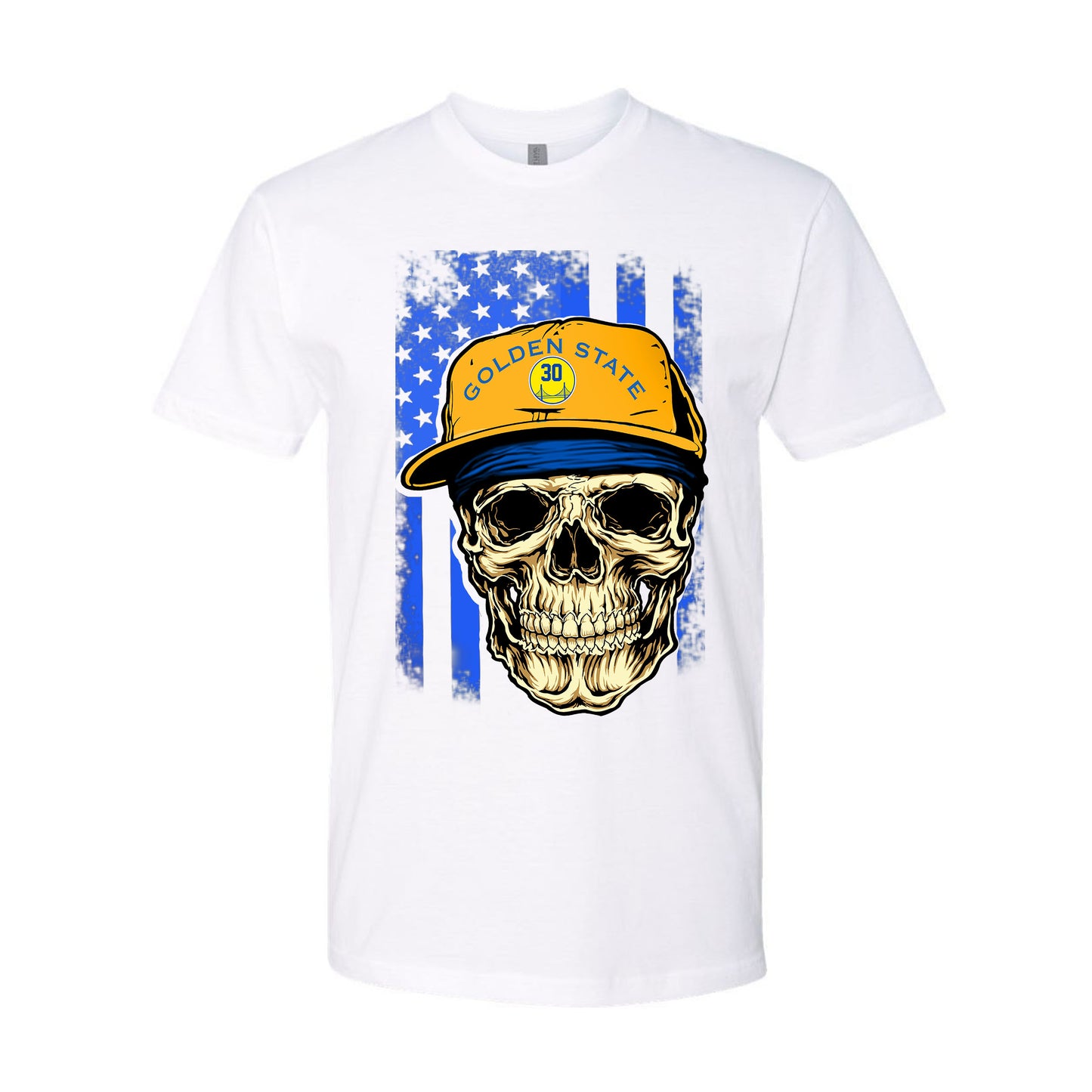 Golden State Basketball Skull With Hat Jersey Tee