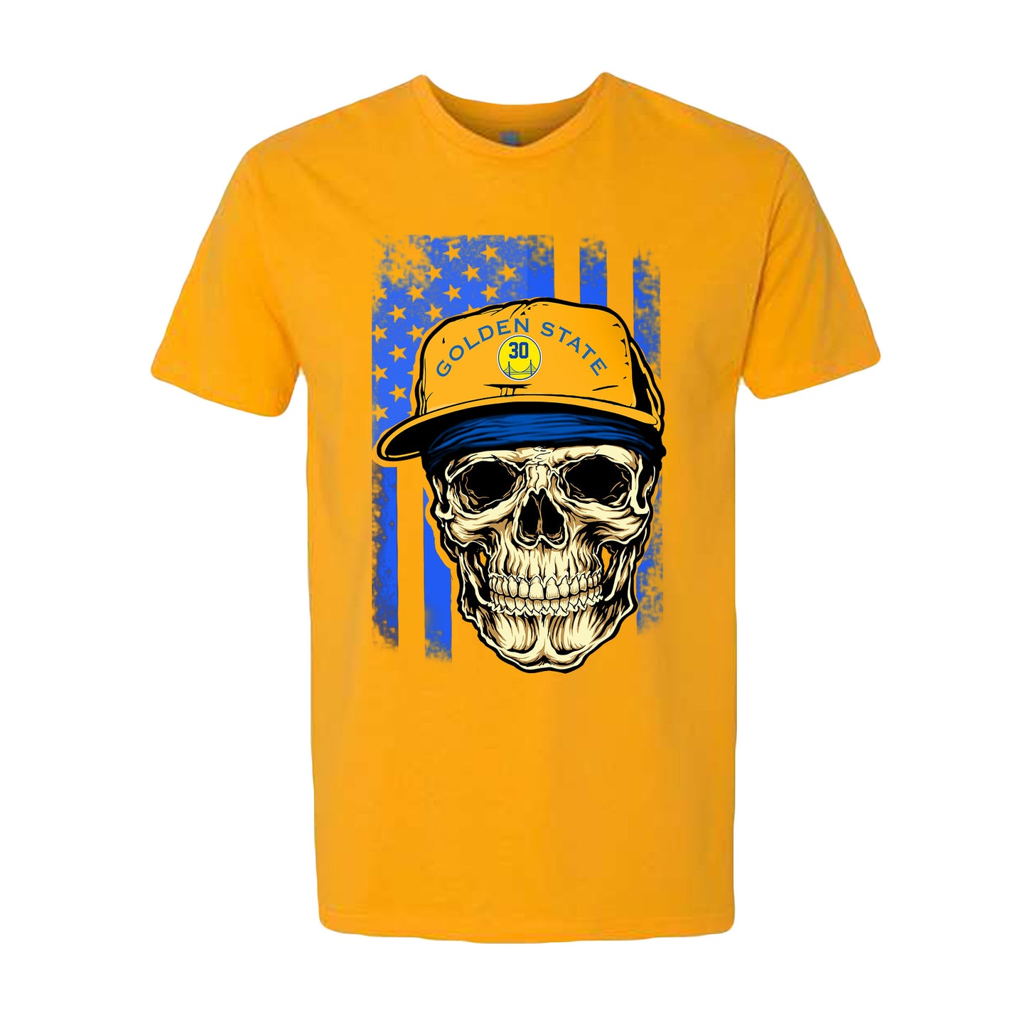 Golden State Basketball Skull With Hat Jersey Tee