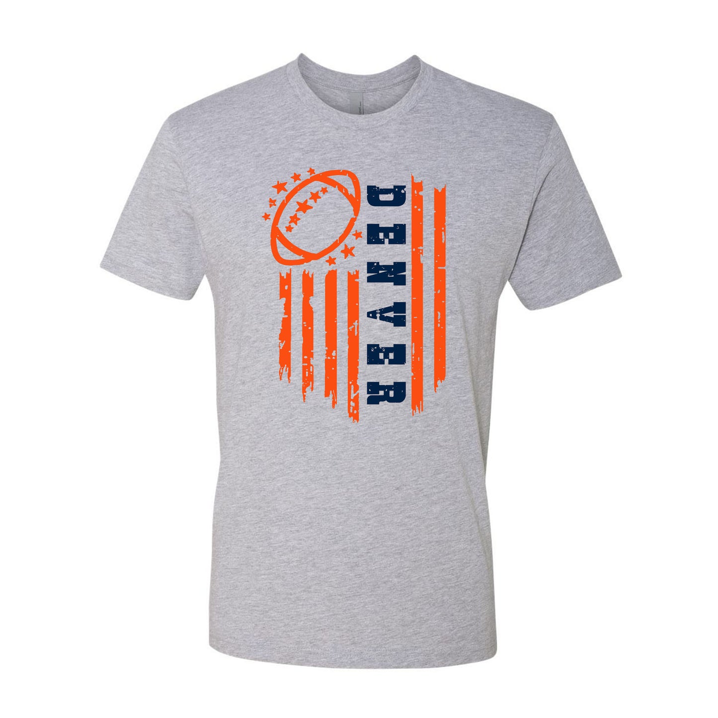 Denver Football Game Day Tee Navy & Orange Flag