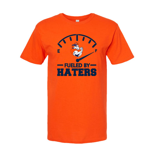 FUELED BY HATERS Denver Football Game Day Tee Navy & Orange