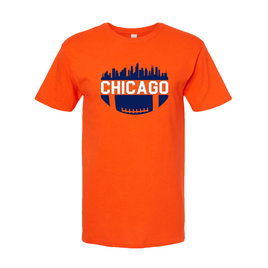 Chicago Football City Skyline Shirt for Football Fans Athletic Sports Fan Collection