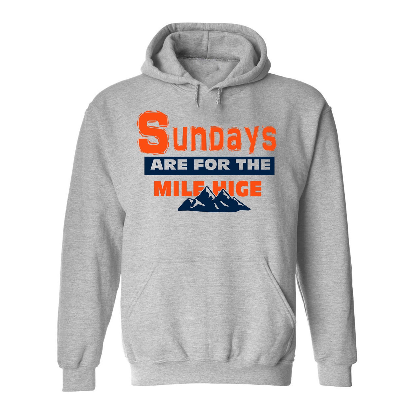 Sundays are For The Mile Hige Denver Football Game Day Tee Navy & Orange