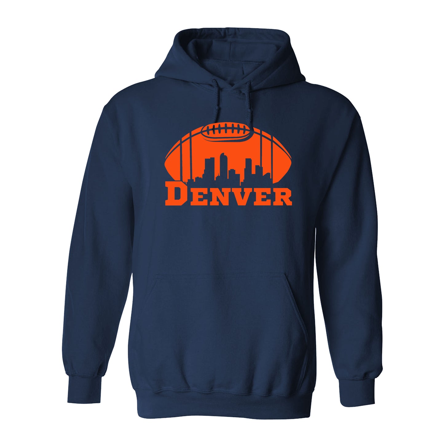 Denver Football Game Day Tee Navy & Orange Skylne