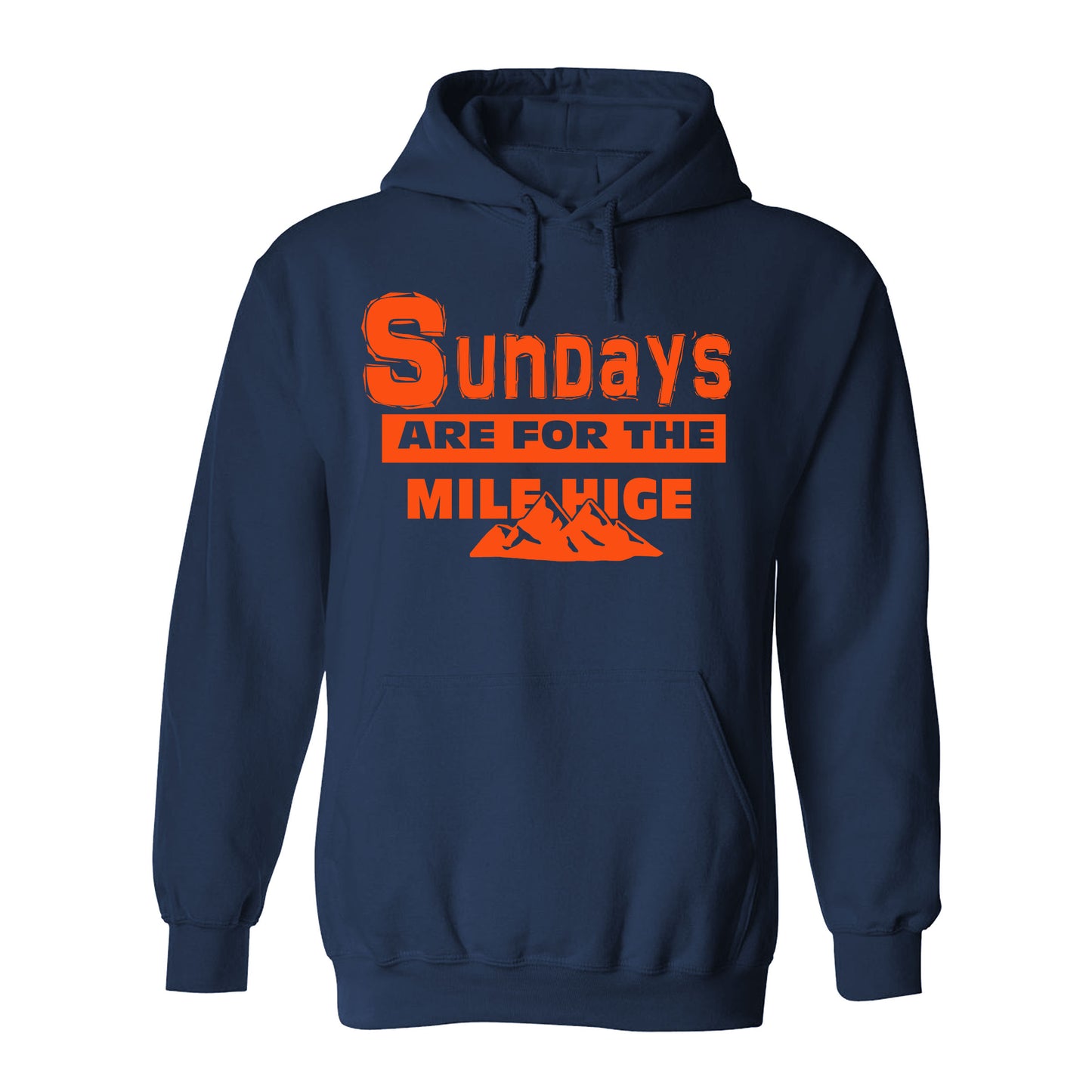 Sundays are For The Mile Hige Denver Football Game Day Tee Navy & Orange