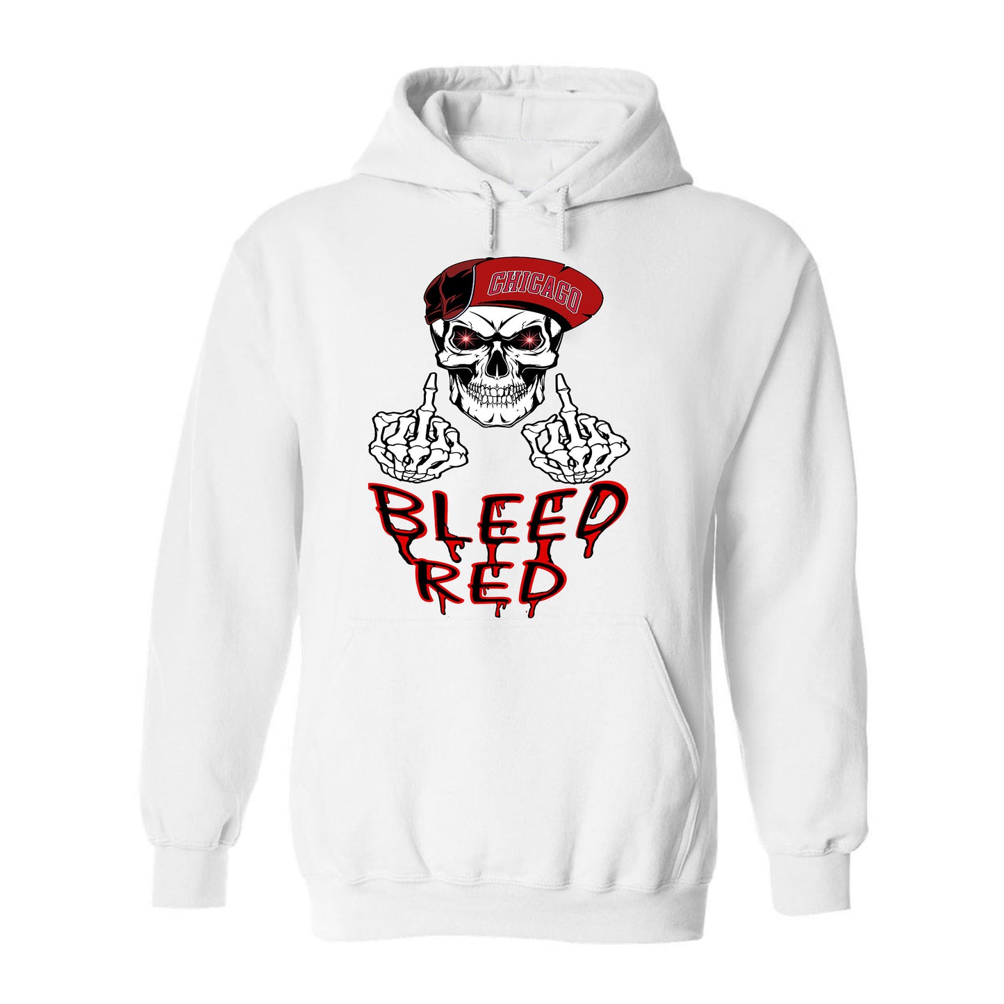 Chicago Basketball Bleed Red Skull With cool Hat