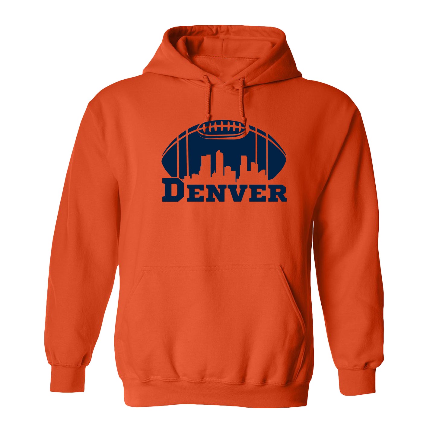 Denver Football Game Day Tee Navy & Orange Skylne