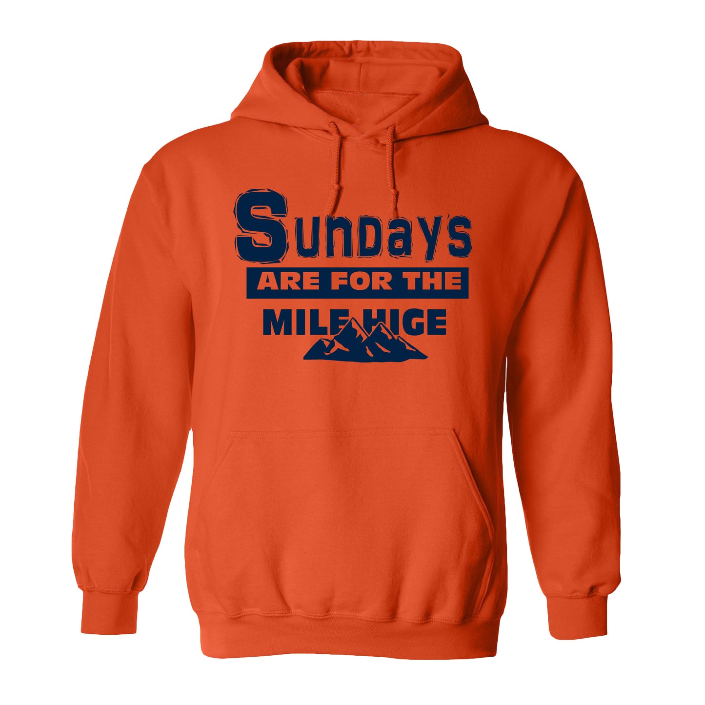 Sundays are For The Mile Hige Denver Football Game Day Tee Navy & Orange